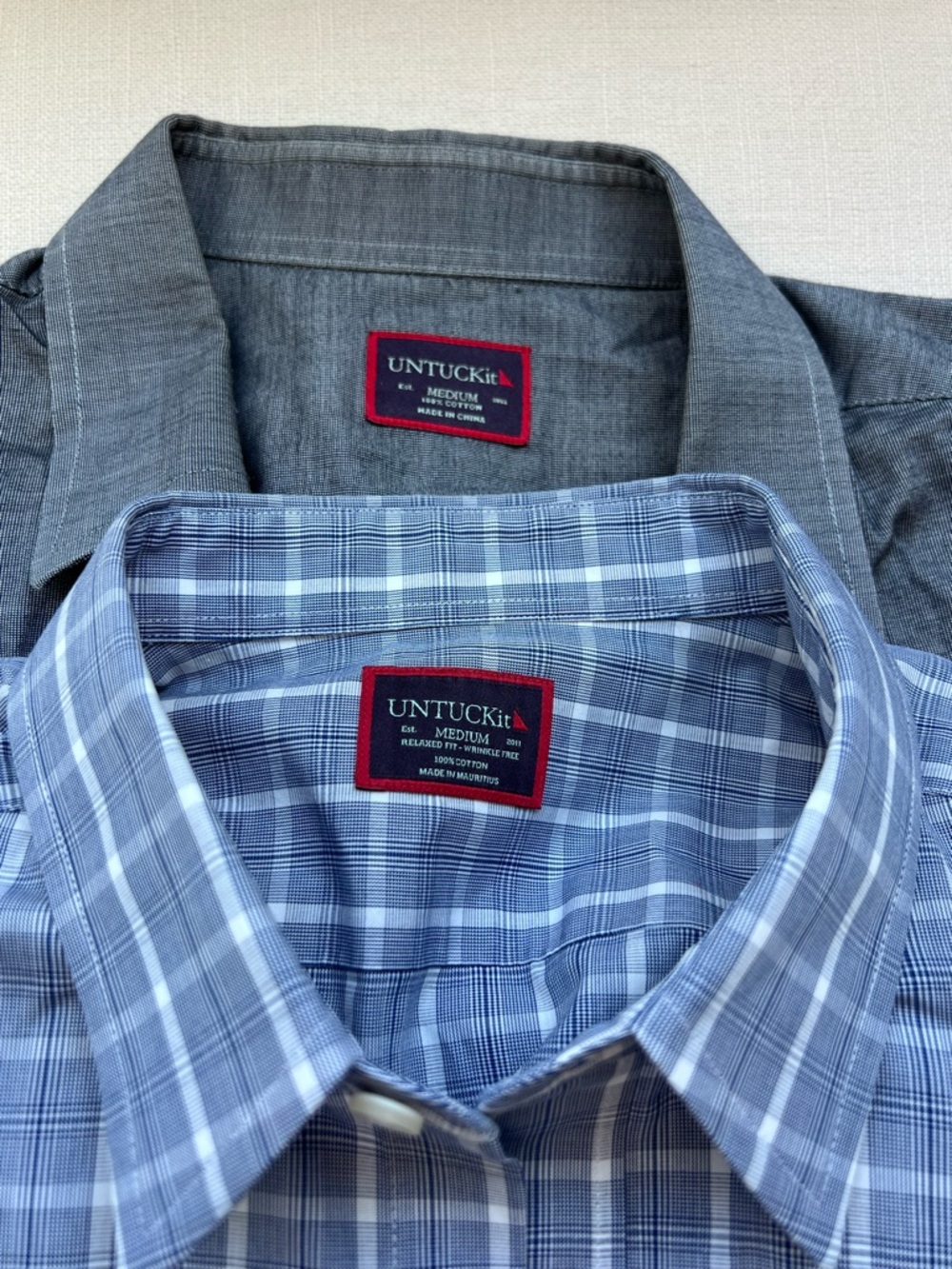 Set of 2 UNTUCKit Men's Blue Button-Down Shirts